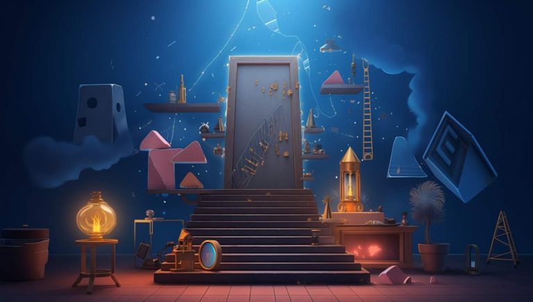 a close up of a door with a lot of objects around it